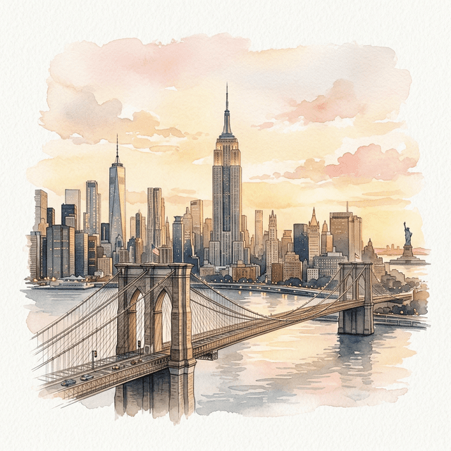NYC Skyline watercolor